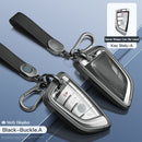 Aluminum Alloy TPU Black Car Key Case Cover With Buckle For BMW x3 x1 x5