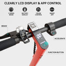 8.5" Electric Scooter for Adult Folding Electric Scooter with 350W Motor 21 MPH Max Speed 25 Miles Long-Range and Deck Lights Red