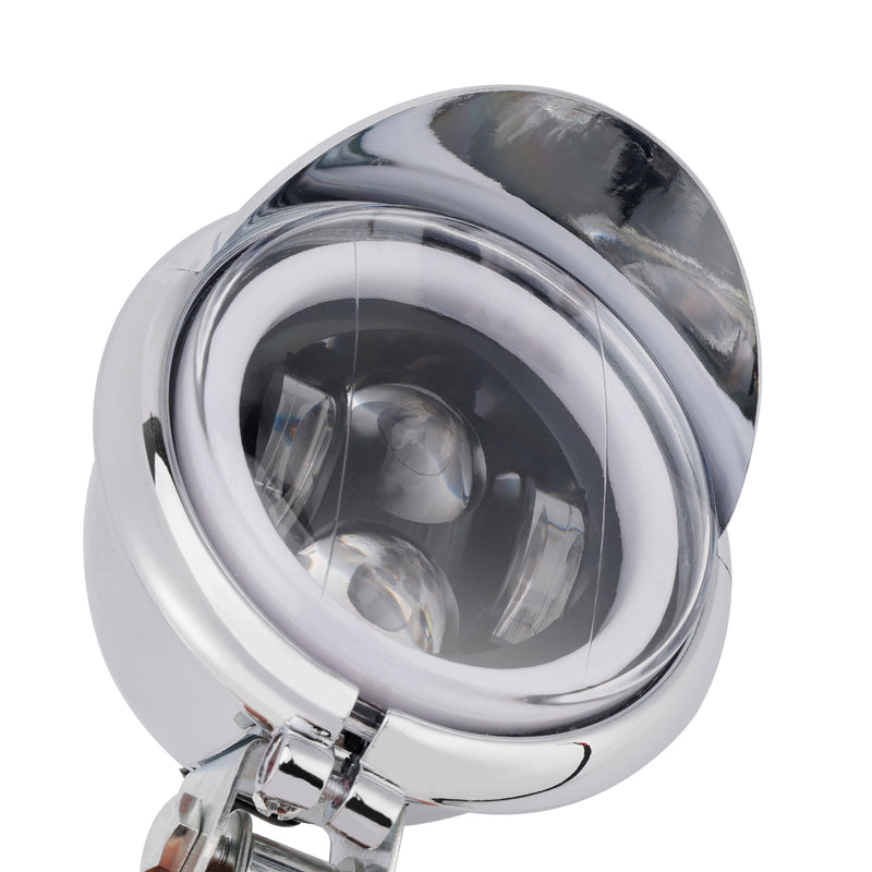 Motorcycle Beam Headlight Fog Lamp Custom Chrome