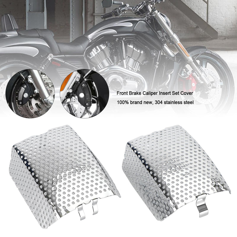 Front Brake Caliper Insert Set Cover For Touring V-Rod Street Glide 42054-05 Chrome