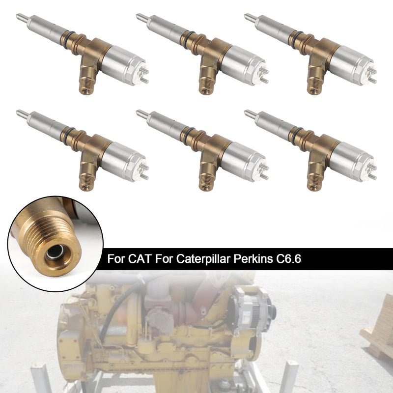 6PCS Fuel Injectors 2645A747 Fit CAT Fit Caterpillar Perkins C6.6 320-0680