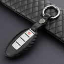 Leather Silicone Car Key Case Cover With Buckle For Nissan