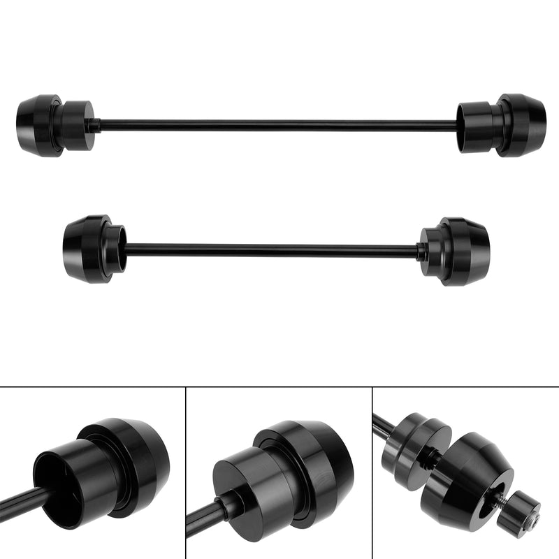 Front Rear Axle Fork Wheel Slider Cnc Black Fits For Yamaha Yzf-R7 Yzf R7 21-23