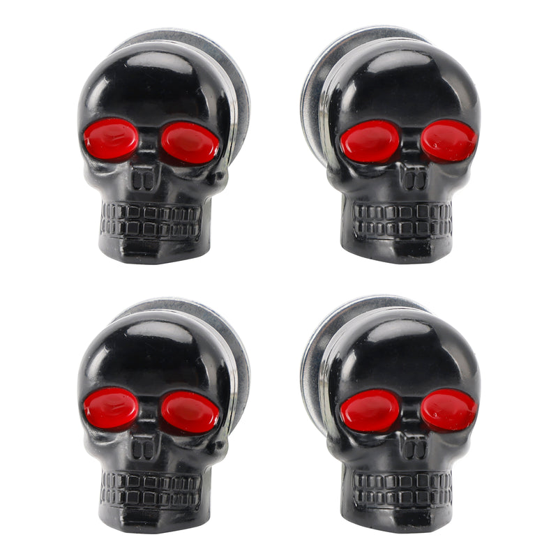 4x Custom SKULL License Plate Bolt Screw Black Plastic Motorcycle Chopper Bobber