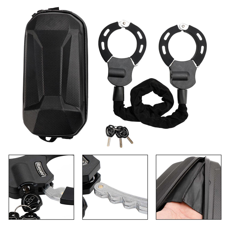 Motorcycle Bike Electric Scooter Lock with Key 60cm Chain Lock Anti Theft W/Bag