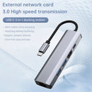 5 in 1 TYPE-C to USB3.0*1+USB2.0*1+PD100W/USB-C Data+HDMI+100M Network Card iPad