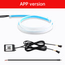 Ultra Thin Car LED Headlight Daytime Running Iridescent Light Eyebrow Strip With APP Controller 60cm