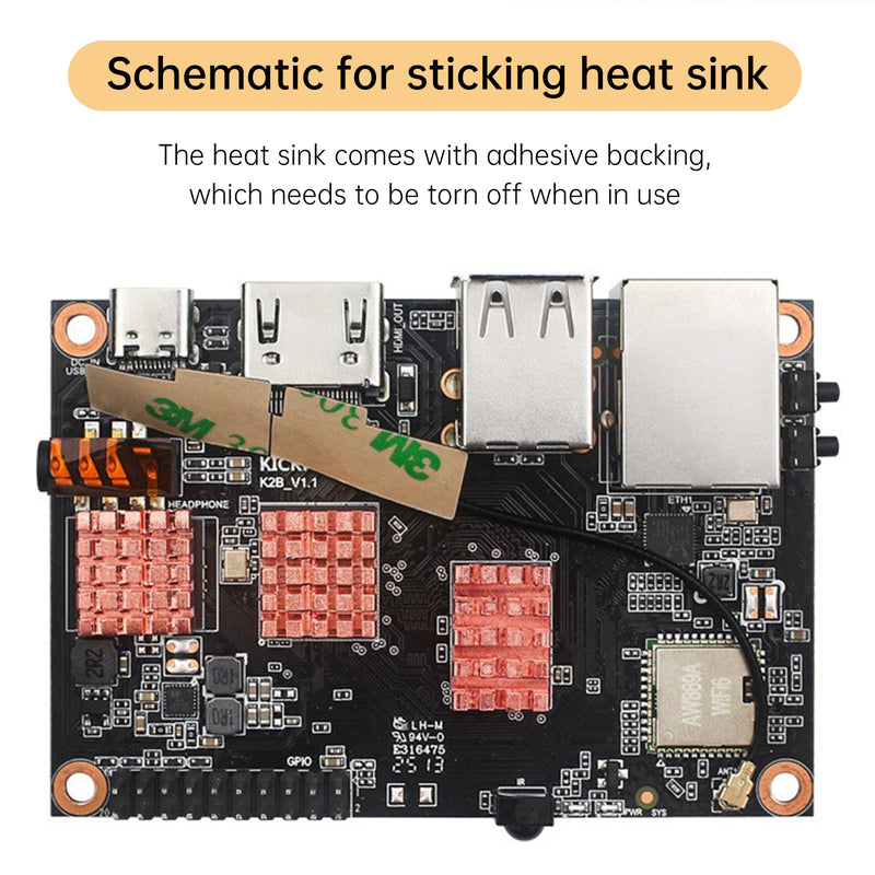 Quanzhi H618 Development Board Heat Sink Pure Copper Radiator For Kickpi K2B