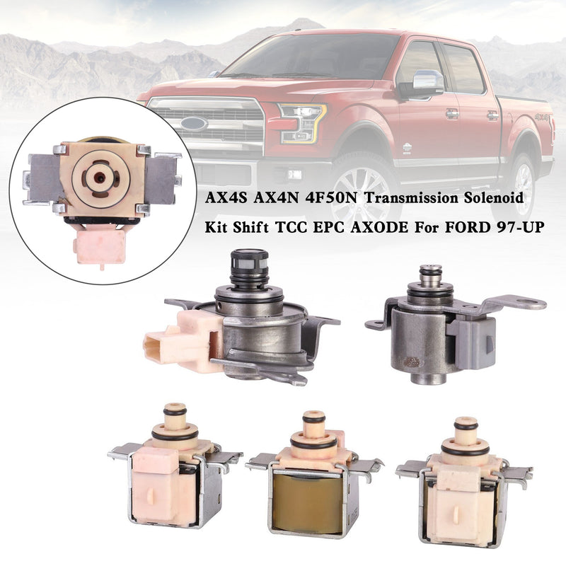 Ford 97-UP AX4S AX4N 4F50N Transmission Solenoid Kit Shift TCC EPC AXODE