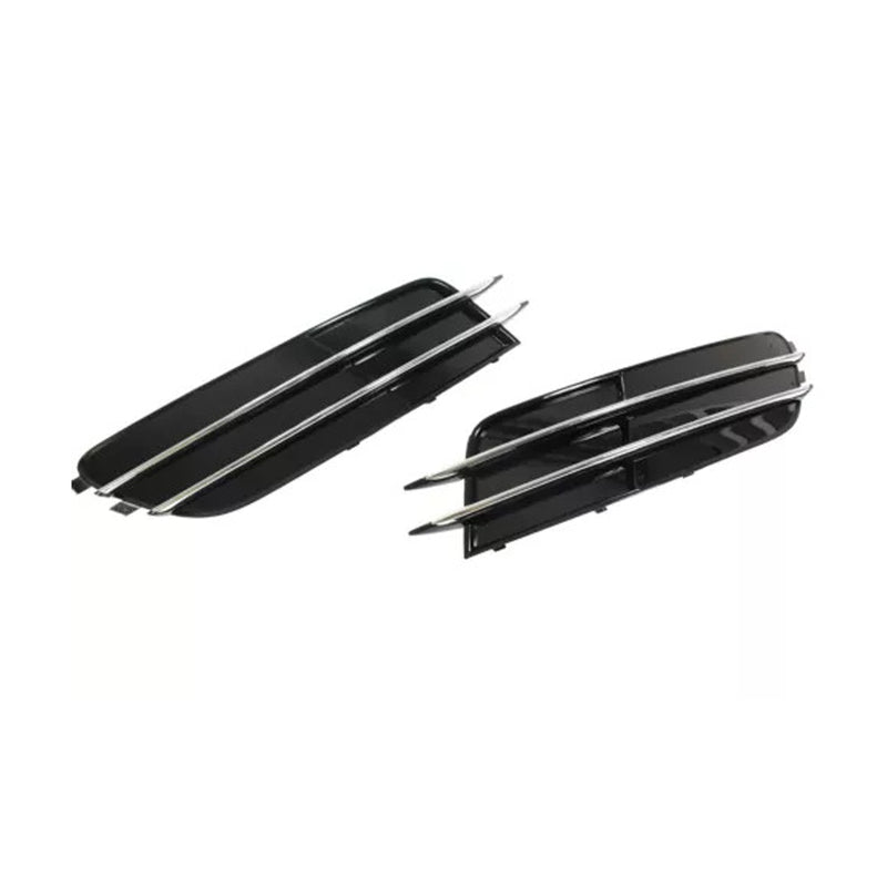 1 Pair Front Bumper Fog Light Grill Cover Bezel For Audi A6 C7 2012-2014