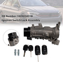 1K0905851B Ignition Switch Lock Cylinder w/2 Key For VW Jetta Golf EOS Rabbit