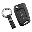 Leather Silicone Car Key Case Cover With Buckle For Volkswagen Golf MK7