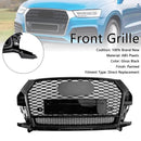 RSQ3 Style Front Honeycomb Grill Grille Fit Audi Q3 2016-2018 Gloss Black