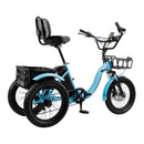 18*3.0 48V 13AH 350W (peak 525W) Electric Tricycle E-Trike with IPX7 Display Blue