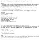 Driver Kit  Primary Pulley MIA13031 For RT400 repl John Deere D105