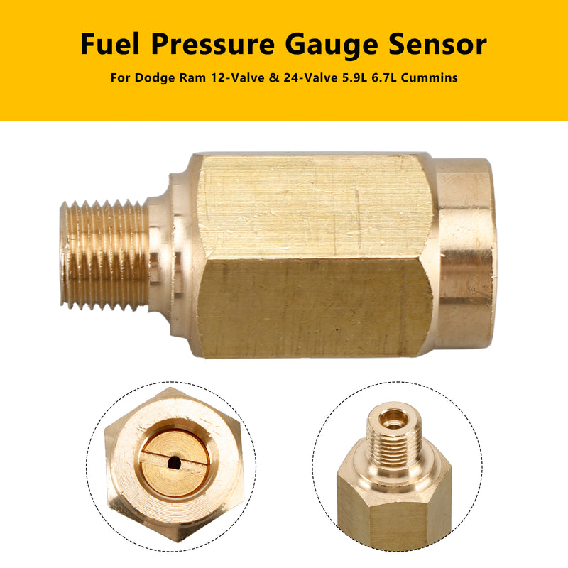 Diesel Fuel Pressure Gauge Sensor Fit Dodge Ram 12-Valve 24-Valve 5.9L 6.7L