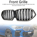Gloss Black Front Bumper Grille Fit BMW X6 G06 M50i 2020-2022 W/Camera Hole