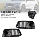 Black Front Honeycomb Fog Lamp Grille Grill Cover Fit Audi Q5 SQ5 2018 2019