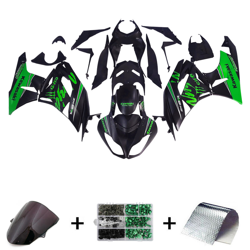 Amotopart Kawasaki ZX6R 636 2009-2012 Fairing Kit Bodywork Plastic ABS