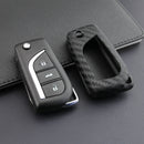 Leather Silicone Car Key Case Cover With Buckle For Toyota