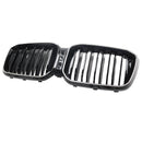 Double Slat Glossy Black Bumper Kidney Grille Fit BMW X3 G01 X4 G02 2022-2025