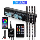 Car Interior Footwell Atmosphere RGB LED Strip Lights With Remote+ APP Control