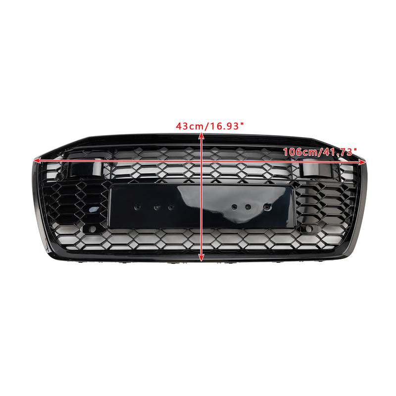 RS6 Style Honeycomb Mesh Front Grill Grille Fit Audi A6 S6 2019-2023 W/ACC