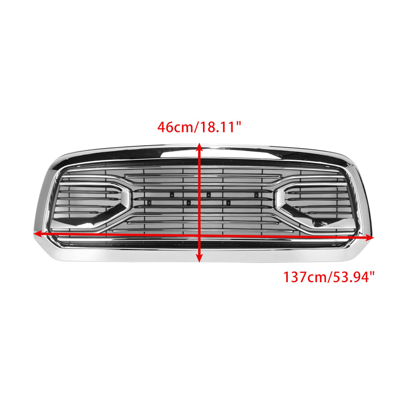 Big Horn Style Front Bumper Grill Grille Fit Dodge Ram 1500 2013-2018 Chrome