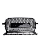Chrome/Black Front Honeycomb Bumper Grille Grill Fit Audi Q5 2013-2017