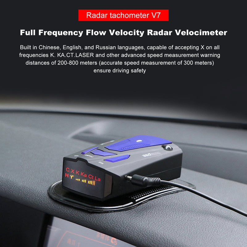 V7 Electronic Dog Mobile Radar Speedometer Chinese English Russian Thai Switch