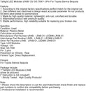 Taillight LED Modules LR4B 12V 3/0.75W 1-3Pin For Toyota Sienna Sequoia