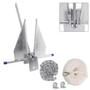 Kit Galvanized Boat Anchor 13Lbs Sliding Anchor & Chain & Rope Silver For Boat