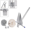 Kit Galvanized Boat Anchor 13Lbs Sliding Anchor & Chain & Rope Silver For Boat