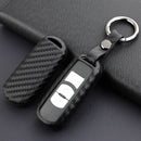 Leather Silicone Car Key Case Cover With Buckle For Mazda