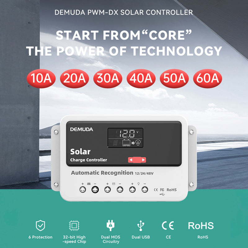 12V24V48V 10A-60A PWM Solar Controller Universal Photovoltaic Charger Controller
