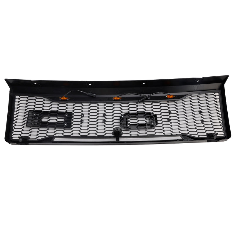 Matte Black Front Honeycomb Bumper Grille Grill Fit Ford F150 1992-1996 W/ Led