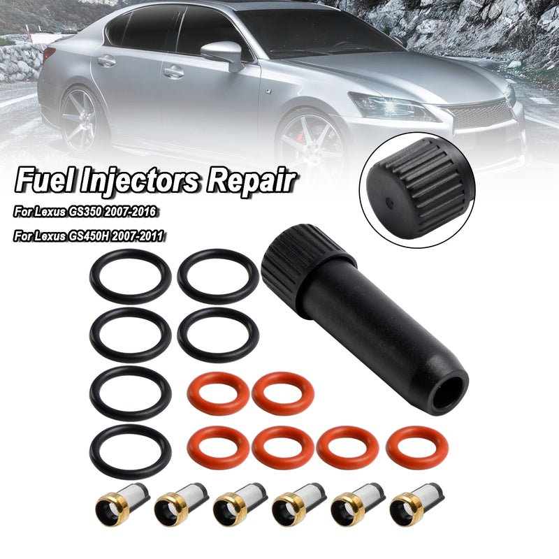 6PCS Fuel Injector Repair Seal Kit FJ786 Fit Lexus IS350 GS350 GS450h IS