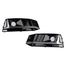 2016-2019 Audi A4 B9 S4 2PCS Black Chrome Front Bumper Foglight Grille Grill