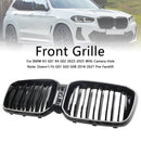 Double Slat Glossy Black Bumper Kidney Grille Fit BMW X3 G01 X4 G02 2022-2025