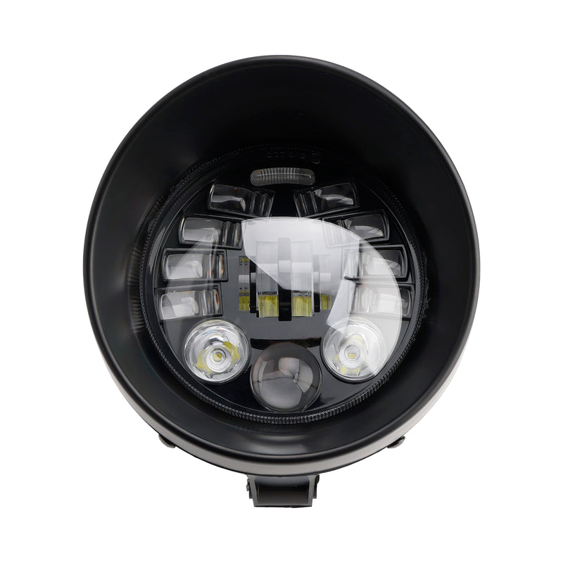 Multifunctional Beam Headlight Fog Lamp Custom Fits For Racer Bobber Chopper Chrome