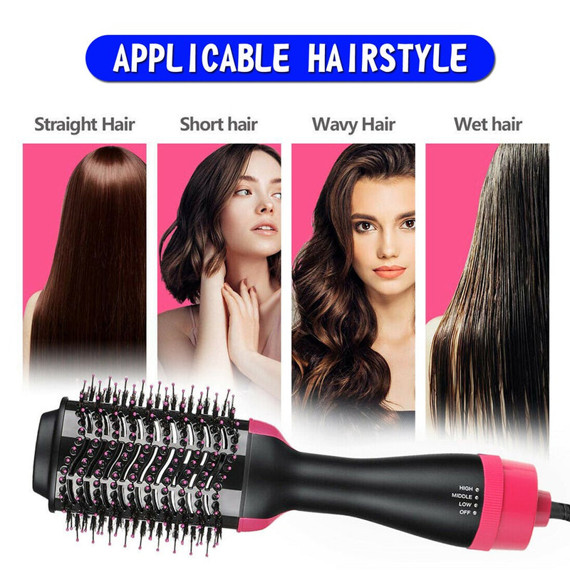 Hair Dryer Brush Styler Straightening Curling Comb 2 In 1 One Step