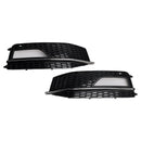 2PCS Bumper Fog Light Lamp Cover Grill Grille Fit Audi A4 S-line S4 2013-2015