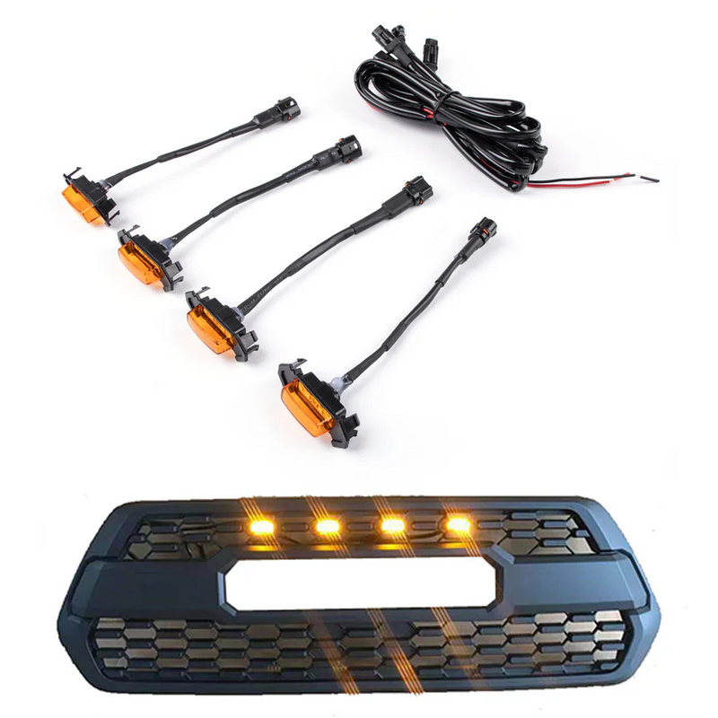 2016-2023 Toyota Tacoma Front Bumper Grille Trd Pro Grill With RGB Color LED Light UP Letter  W/ LED & Sensor Cover