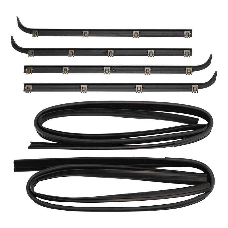 4PCS Door Window Seal Belt Weatherstrip+2PCS Seal Kit For Ford F150 F250 F350