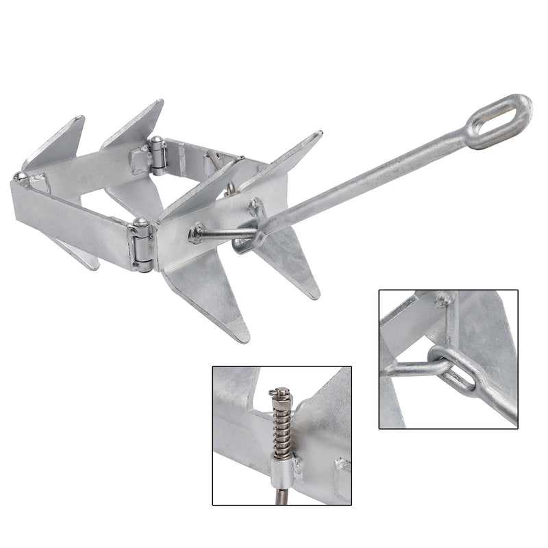 Hot-Dipped Boat Anchor 13Lbs Foldable Sliding Box Anchor Fits For Boat