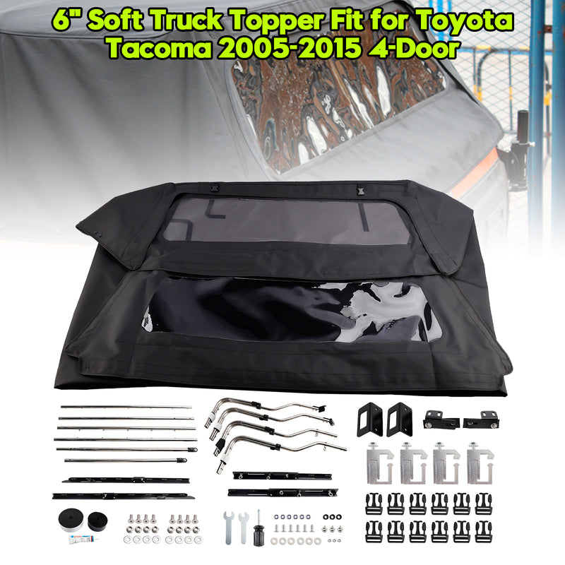 6" Soft Truck Topper Fit for Toyota Tacoma 2005-2015 4-Door