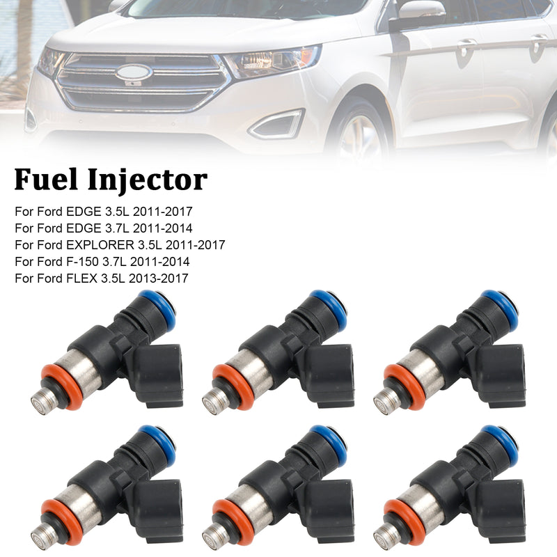 6PCS Fuel Injector 0280158191 Fit Ford Explorer Taurus Edge Flex 3.5L 2011-2017
