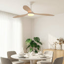 Remote Quiet 6 Speeds Black White Modern 52" Pendant Ceiling Fan with Light