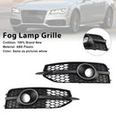 Black Front Bumper Fog Light Grille Cover Bezel Fit Audi A7 S-Line S7 2012-2015