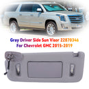 Gray Left Side Sun Visor 22870346 For Chevrolet GMC 2015-2019
